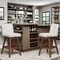 Armen Living Basila Swivel Bar Stool in Brown Oak Wood Finish with Beige Fabric 840254332188 - alternate 8